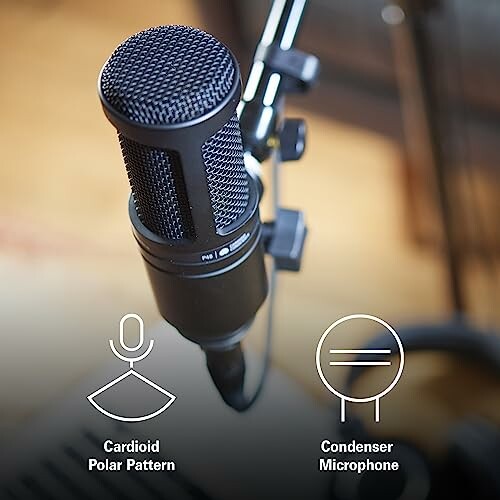 Condenser microphone with cardioid polar pattern