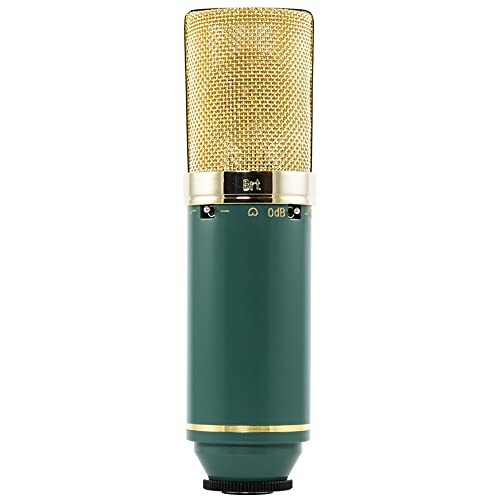 Green and gold studio microphone