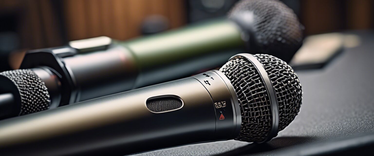 Close up of a microphone for instruments