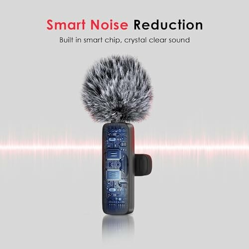 Microphone with smart noise reduction and built-in chip.